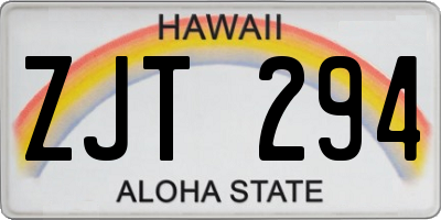 HI license plate ZJT294