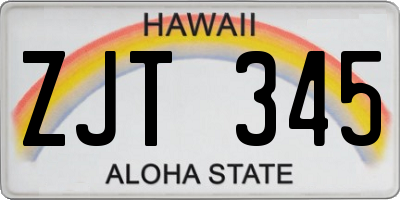 HI license plate ZJT345