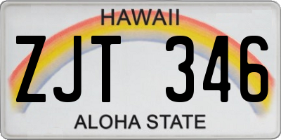 HI license plate ZJT346