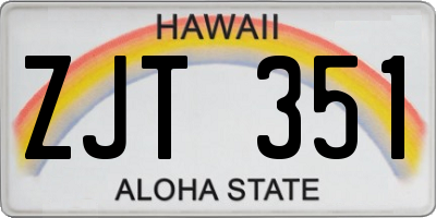 HI license plate ZJT351