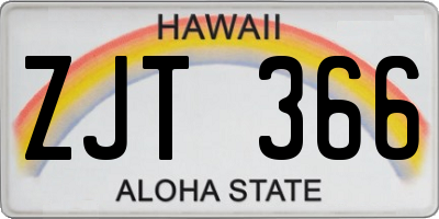 HI license plate ZJT366