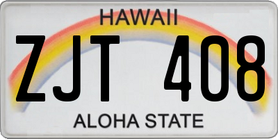 HI license plate ZJT408