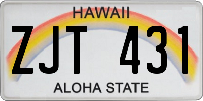 HI license plate ZJT431