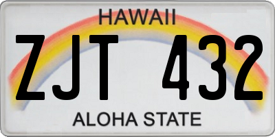 HI license plate ZJT432