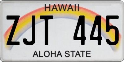 HI license plate ZJT445
