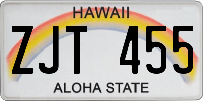 HI license plate ZJT455