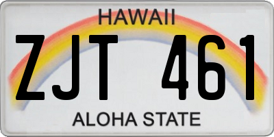 HI license plate ZJT461