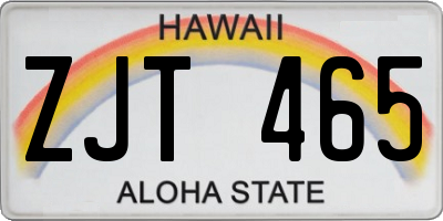 HI license plate ZJT465