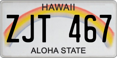 HI license plate ZJT467