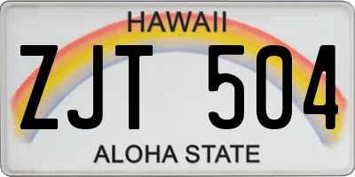 HI license plate ZJT504