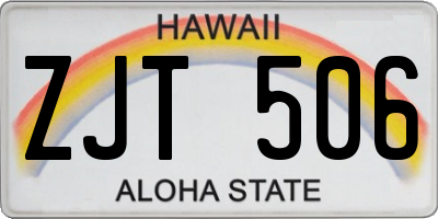 HI license plate ZJT506