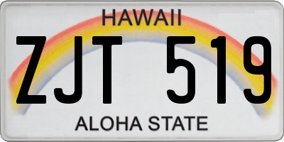 HI license plate ZJT519