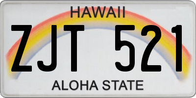 HI license plate ZJT521