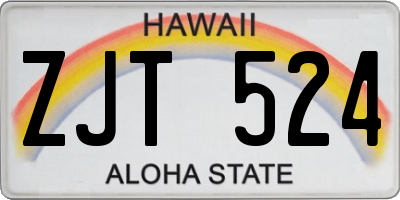 HI license plate ZJT524