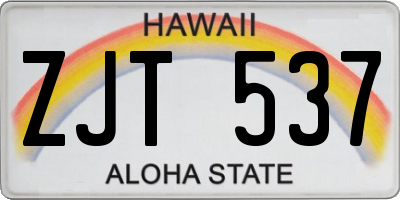 HI license plate ZJT537