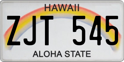 HI license plate ZJT545