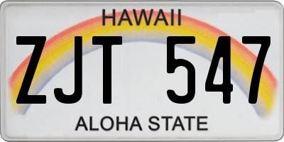 HI license plate ZJT547