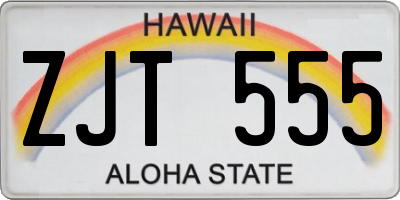 HI license plate ZJT555