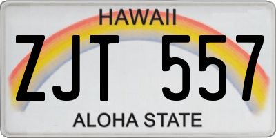 HI license plate ZJT557