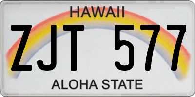 HI license plate ZJT577