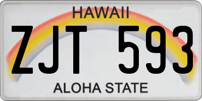HI license plate ZJT593