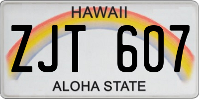 HI license plate ZJT607