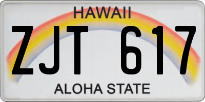 HI license plate ZJT617