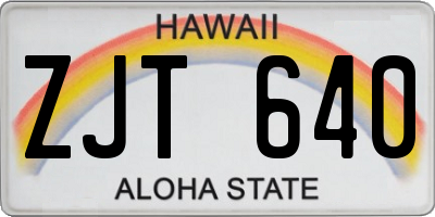 HI license plate ZJT640