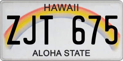 HI license plate ZJT675