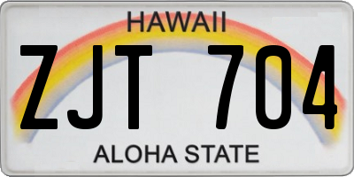 HI license plate ZJT704