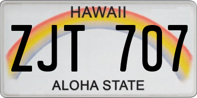 HI license plate ZJT707