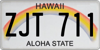 HI license plate ZJT711