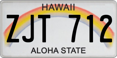 HI license plate ZJT712