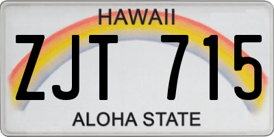 HI license plate ZJT715