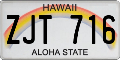 HI license plate ZJT716