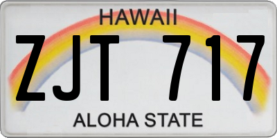 HI license plate ZJT717