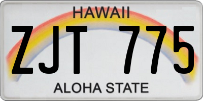 HI license plate ZJT775
