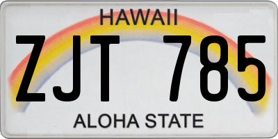 HI license plate ZJT785