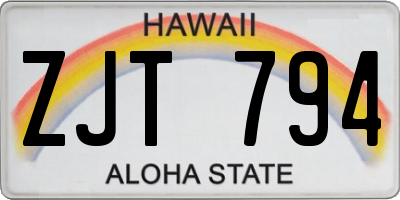HI license plate ZJT794