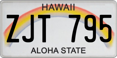 HI license plate ZJT795