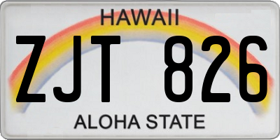 HI license plate ZJT826