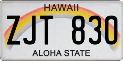 HI license plate ZJT830