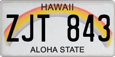 HI license plate ZJT843