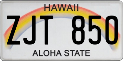 HI license plate ZJT850