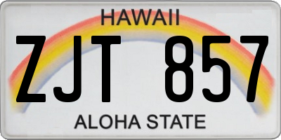 HI license plate ZJT857