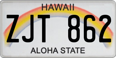 HI license plate ZJT862
