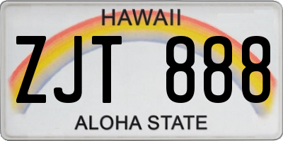 HI license plate ZJT888