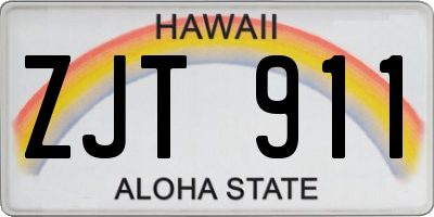 HI license plate ZJT911