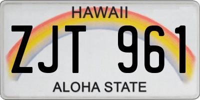 HI license plate ZJT961