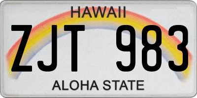 HI license plate ZJT983